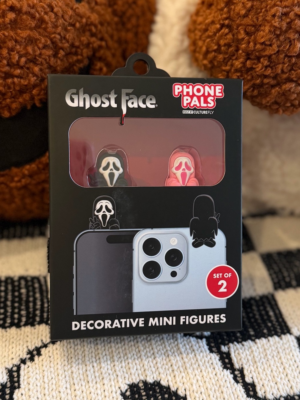 Ghost Face Huggers Phone Pals CultureFly Ghostface Mini Figure 2 Black & Pink